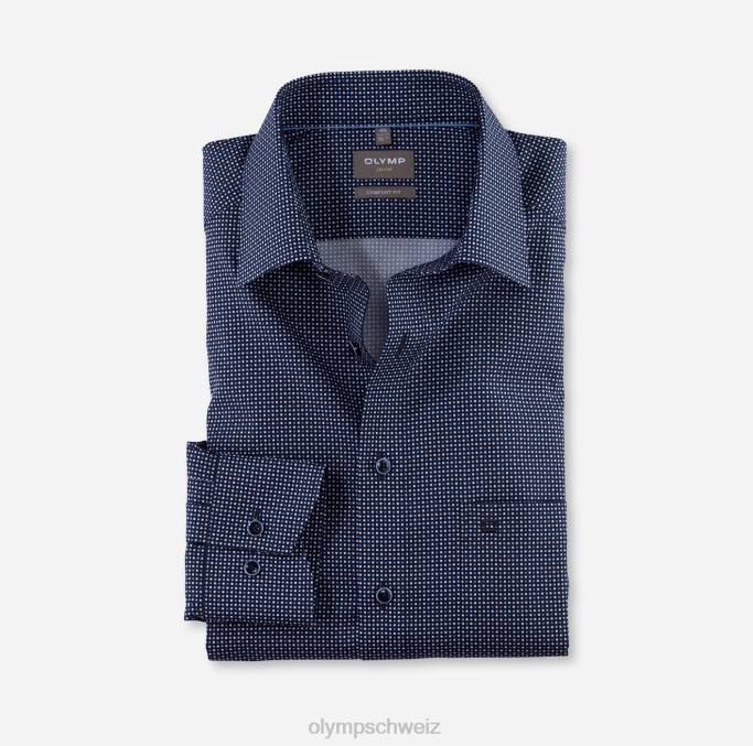 OLYMP Luxor Comfort Fit, Businesshemd, Langarm extra lang, New Kent, Marine LBD81694 Kleidung