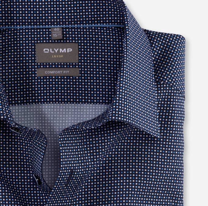 OLYMP Luxor Comfort Fit, Businesshemd, Langarm extra lang, New Kent, Marine LBD81694 Kleidung