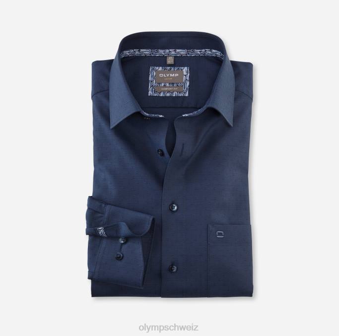 OLYMP Luxor Comfort Fit, Businesshemd, Langarm extra lang, New Kent, Marine LBD81703 Kleidung
