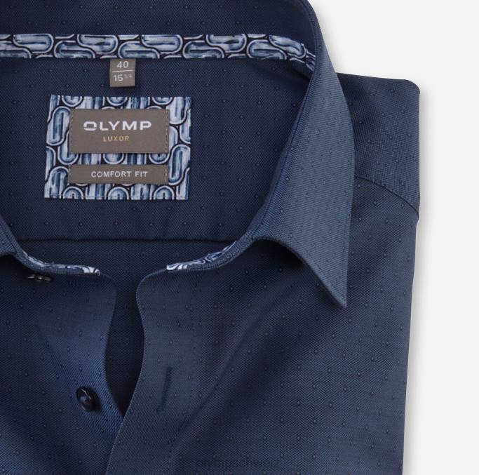 OLYMP Luxor Comfort Fit, Businesshemd, Langarm extra lang, New Kent, Marine LBD81703 Kleidung