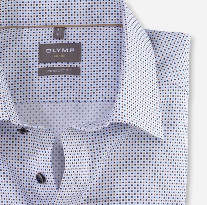 OLYMP Luxor Comfort Fit, Businesshemd, Langarm extra lang, New Kent, Natur LBD81700 Kleidung
