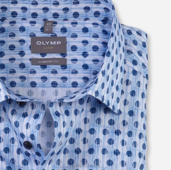 OLYMP Luxor Comfort Fit, Businesshemd, New Kent, Blau LBD81473 Kleidung