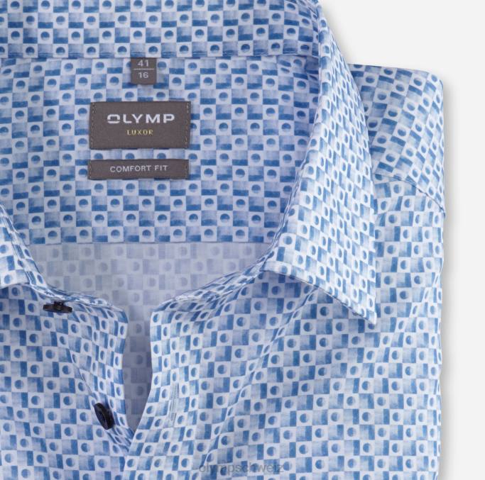 OLYMP Luxor Comfort Fit, Businesshemd, New Kent, Blau LBD81490 Kleidung