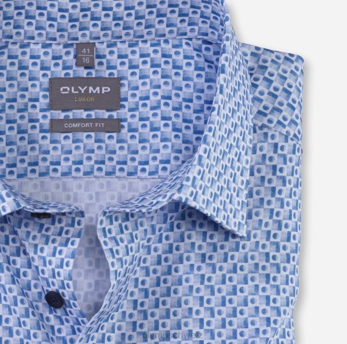 OLYMP Luxor Comfort Fit, Businesshemd, New Kent, Blau LBD81538 Kleidung