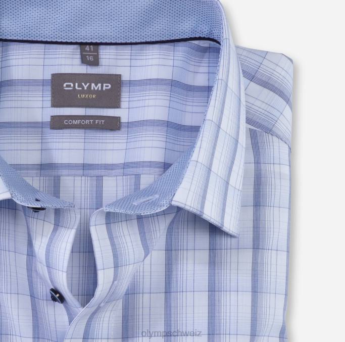 OLYMP Luxor Comfort Fit, Businesshemd, New Kent, Blau LBD81560 Kleidung