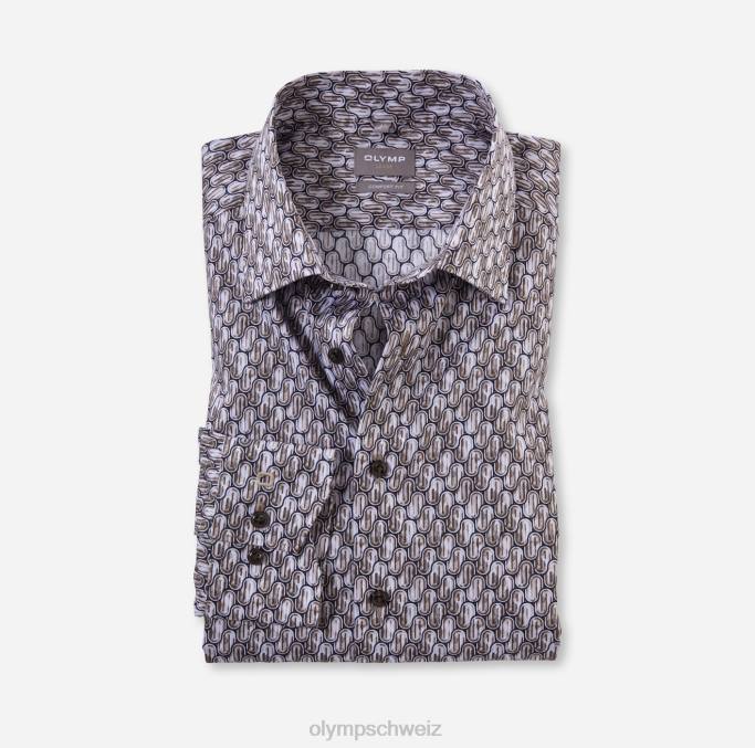 OLYMP Luxor Comfort Fit, Businesshemd, New Kent, Braun LBD81620 Kleidung