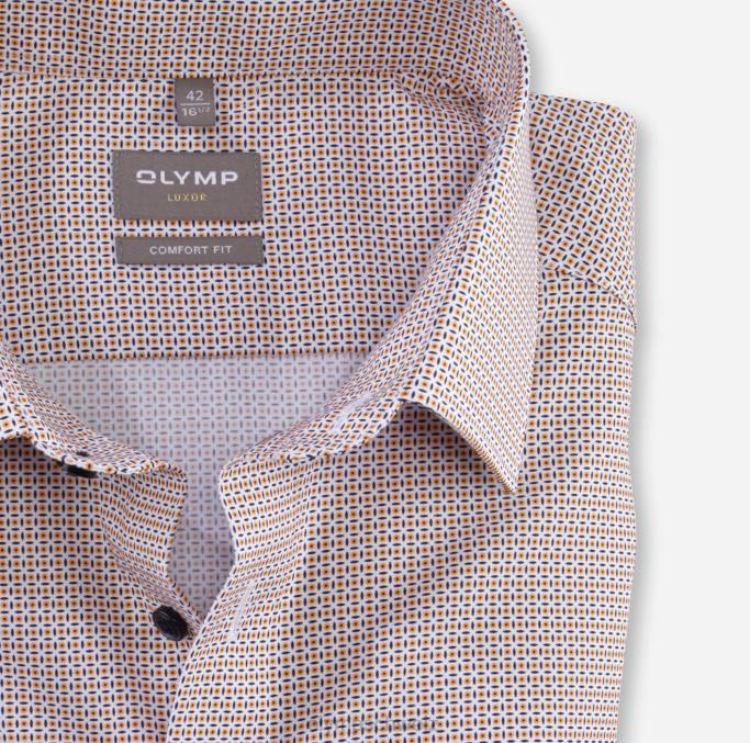 OLYMP Luxor Comfort Fit, Businesshemd, New Kent, Mandarine LBD81536 Kleidung