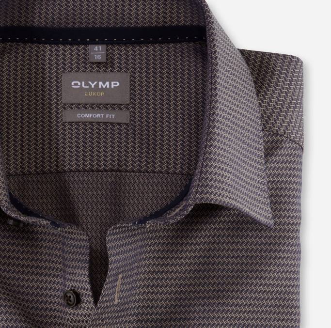 OLYMP Luxor Comfort Fit, Businesshemd, New Kent, Natur LBD81482 Kleidung