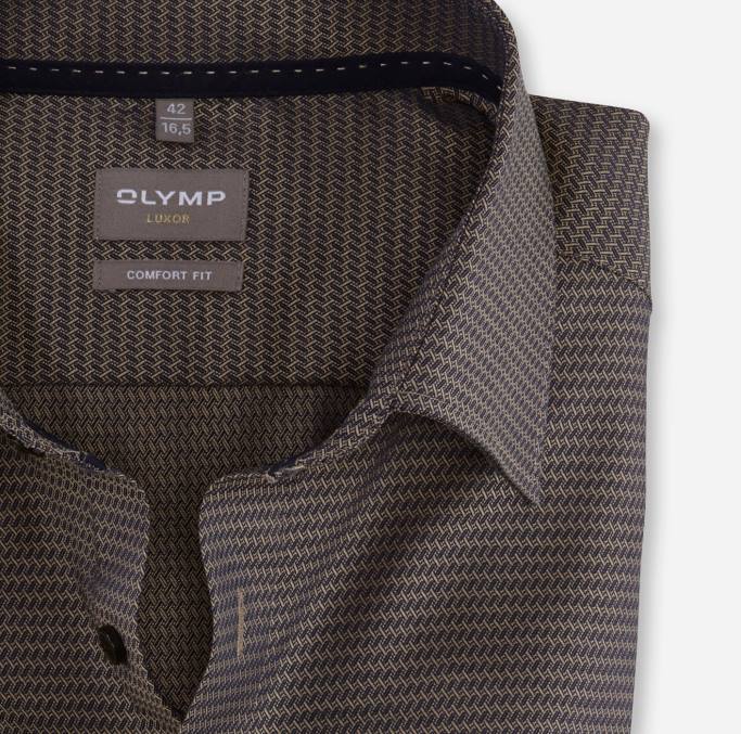 OLYMP Luxor Comfort Fit, Businesshemd, New Kent, Natur LBD81484 Kleidung