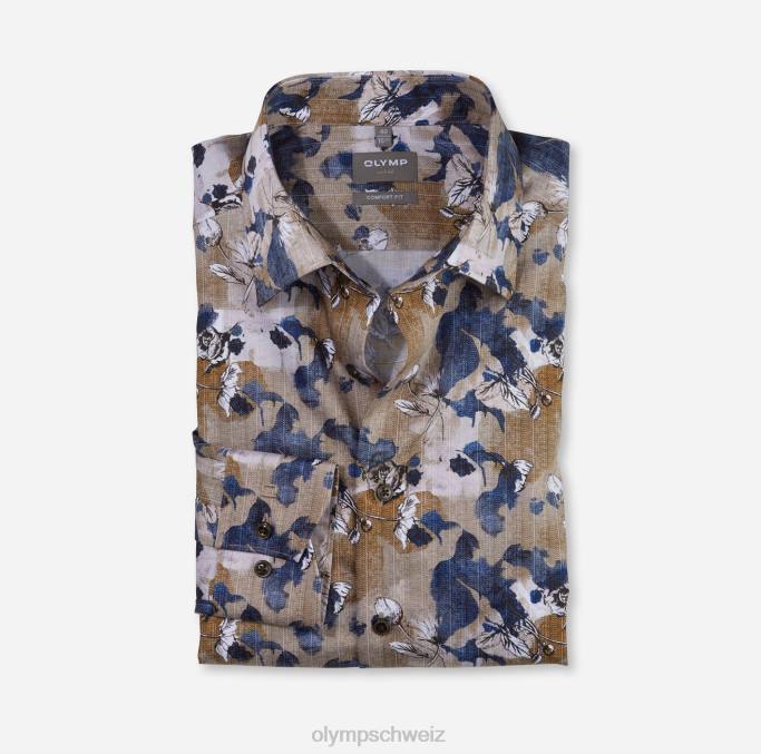 OLYMP Luxor Comfort Fit, Businesshemd, New Kent, Natur LBD81570 Kleidung