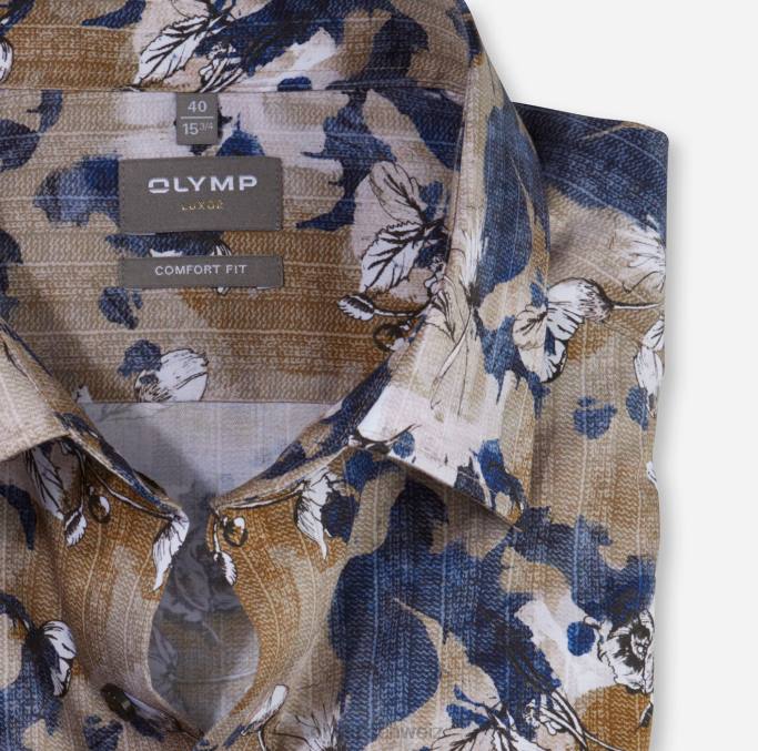 OLYMP Luxor Comfort Fit, Businesshemd, New Kent, Natur LBD81570 Kleidung
