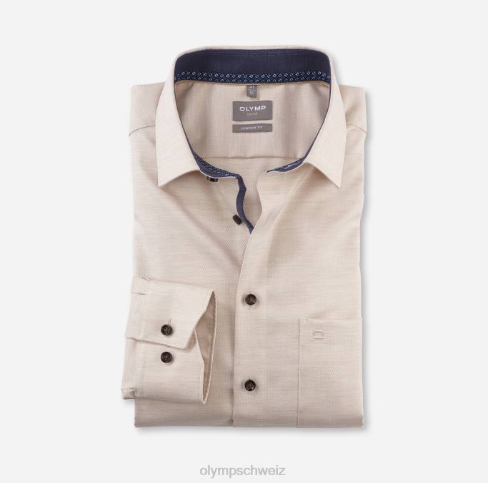 OLYMP Luxor Comfort Fit, Businesshemd, New Kent, Natur LBD81610 Kleidung