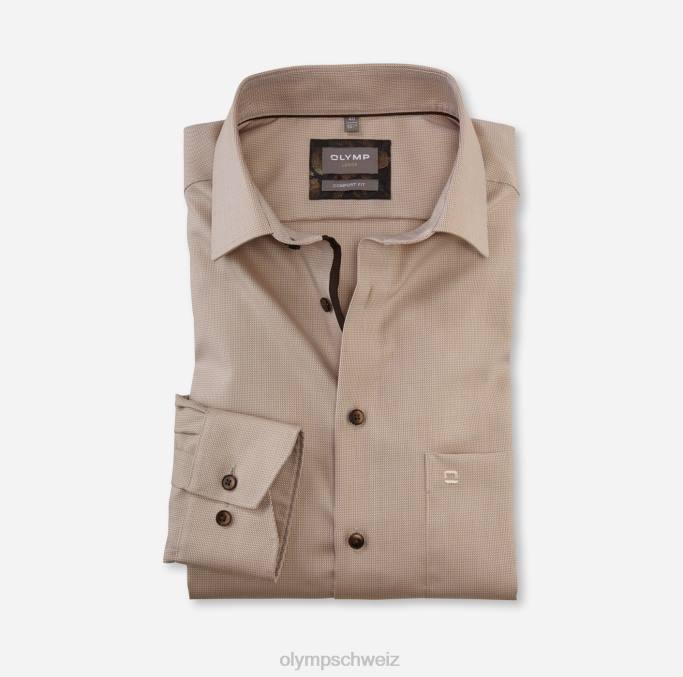 OLYMP Luxor Comfort Fit, Businesshemd, New Kent, Natur LBD81664 Kleidung