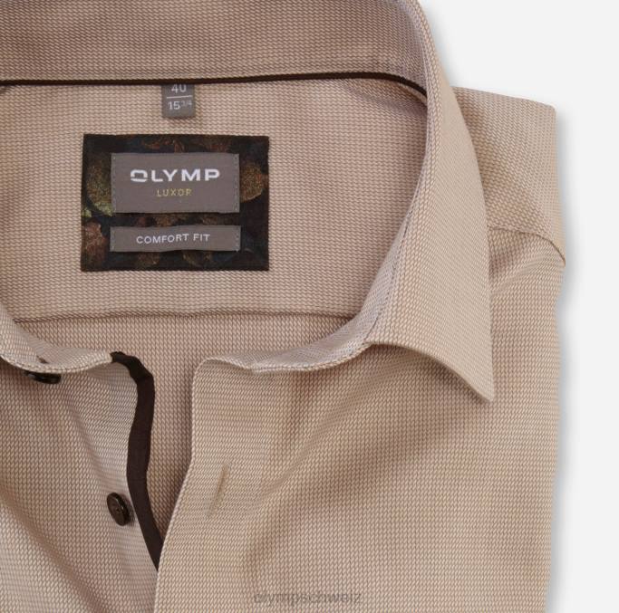 OLYMP Luxor Comfort Fit, Businesshemd, New Kent, Natur LBD81664 Kleidung