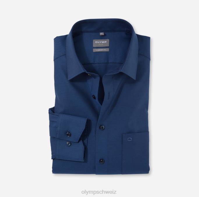 OLYMP Luxor Comfort Fit, Businesshemd, New Kent, Rauchblau LBD81579 Kleidung