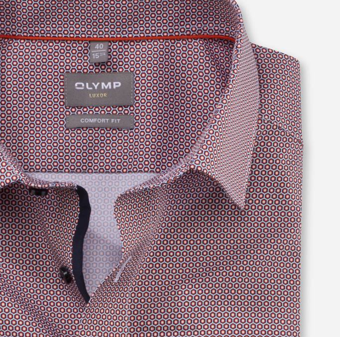 OLYMP Luxor Comfort Fit, Businesshemd, New Kent, Rot-Orange LBD81665 Kleidung