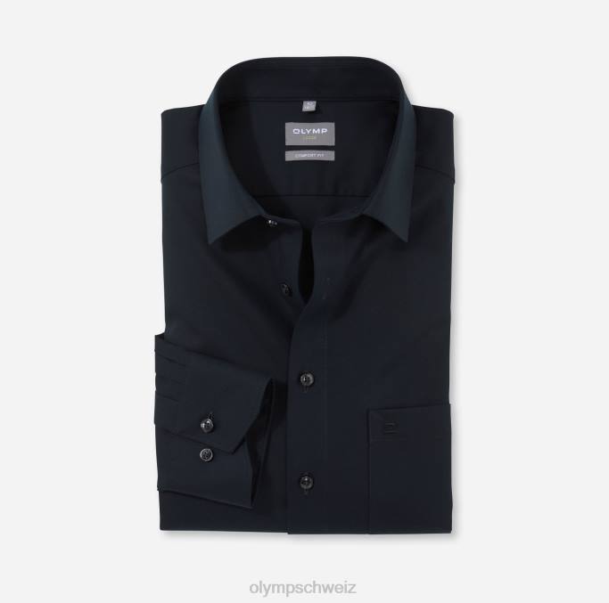 OLYMP Luxor Comfort Fit, Businesshemd, New Kent, Schwarz LBD81640 Kleidung