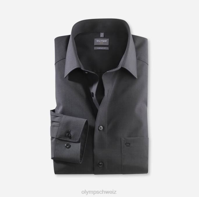 OLYMP Luxor Comfort Fit, Businesshemd, New Kent, Schwarz LBD81690 Kleidung