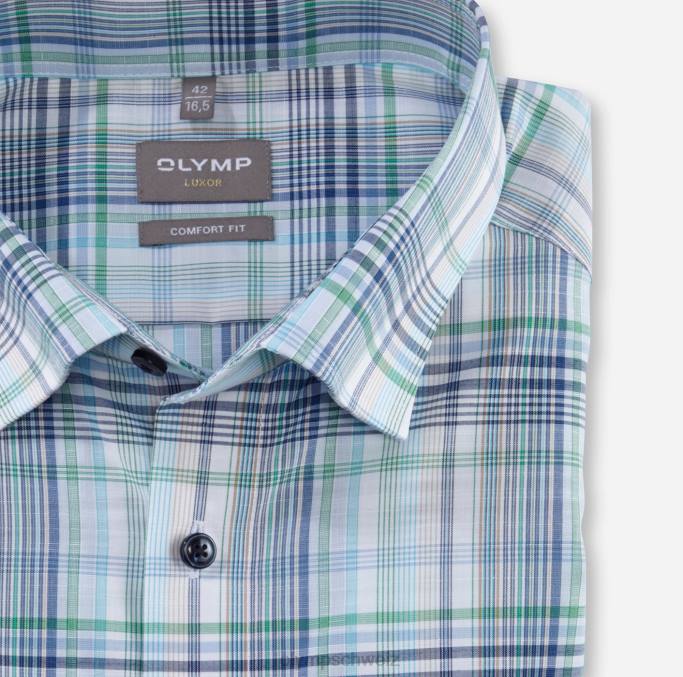 OLYMP Luxor Comfort Fit, Businesshemd, Under Button-Down, Aqua LBD81567 Kleidung