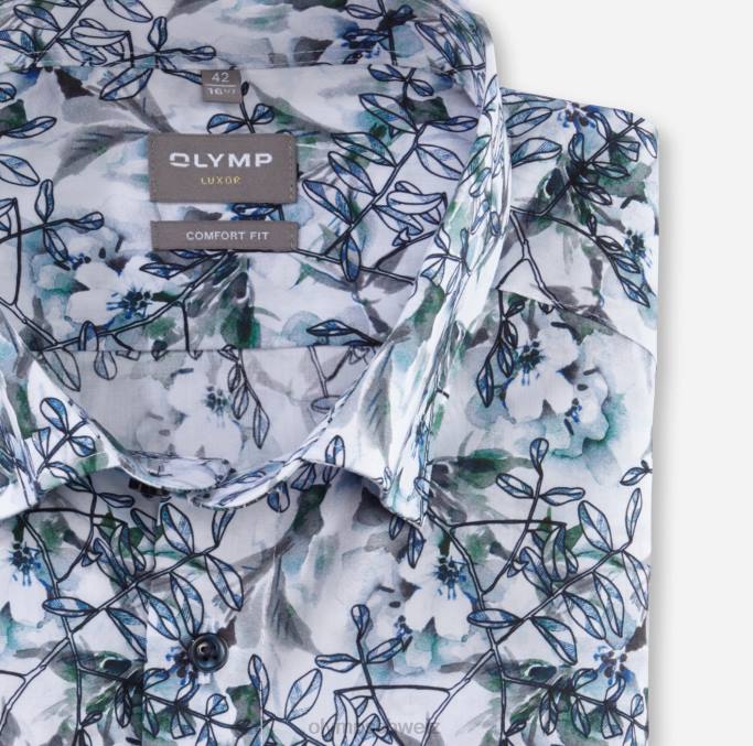 OLYMP Luxor Comfort Fit, Businesshemd, Under Button-Down, Aqua LBD81576 Kleidung