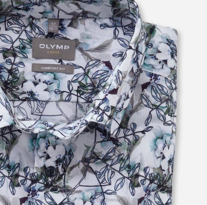 OLYMP Luxor Comfort Fit, Businesshemd, Under Button-Down, Aqua LBD81624 Kleidung