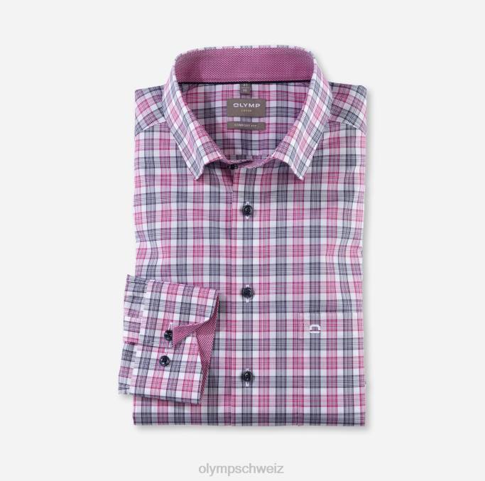 OLYMP Luxor Comfort Fit, Businesshemd, Under Button-Down, Fuchsia LBD81497 Kleidung
