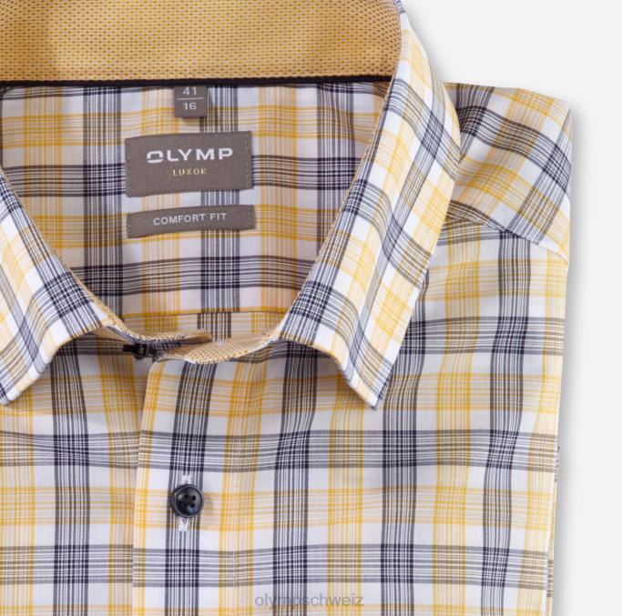 OLYMP Luxor Comfort Fit, Businesshemd, Under Button-Down, gelb LBD81512 Kleidung