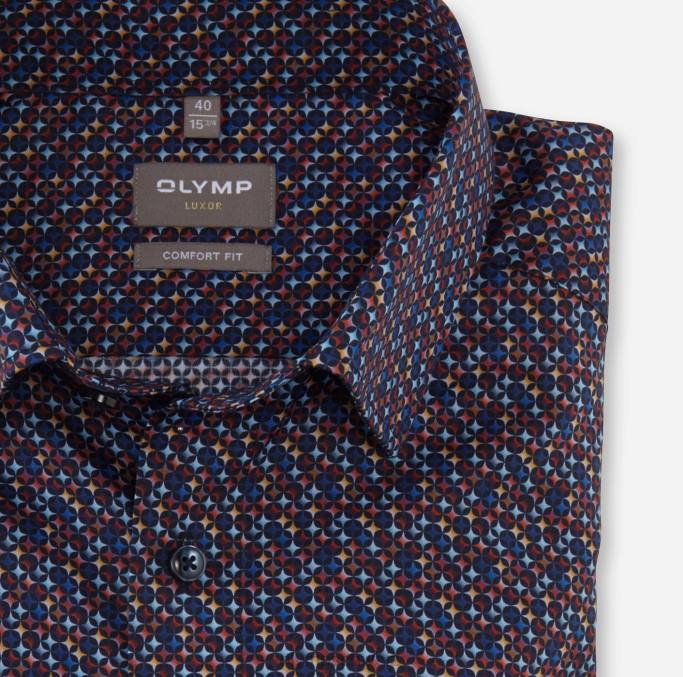 OLYMP Luxor Comfort Fit, Businesshemd, Under Button-Down, rot LBD81670 Kleidung