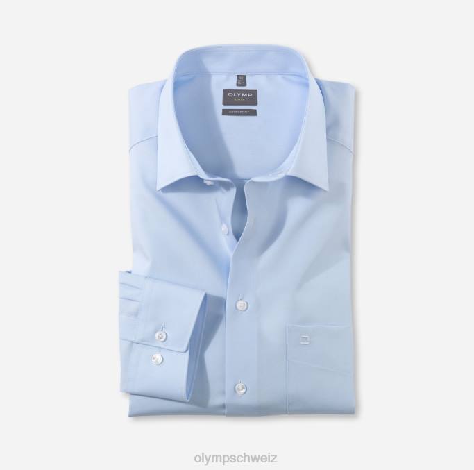 OLYMP Luxor Comfort Fit, Businesshemd, extra kurze Ärmel, New Kent, Blau LBD81707 Kleidung