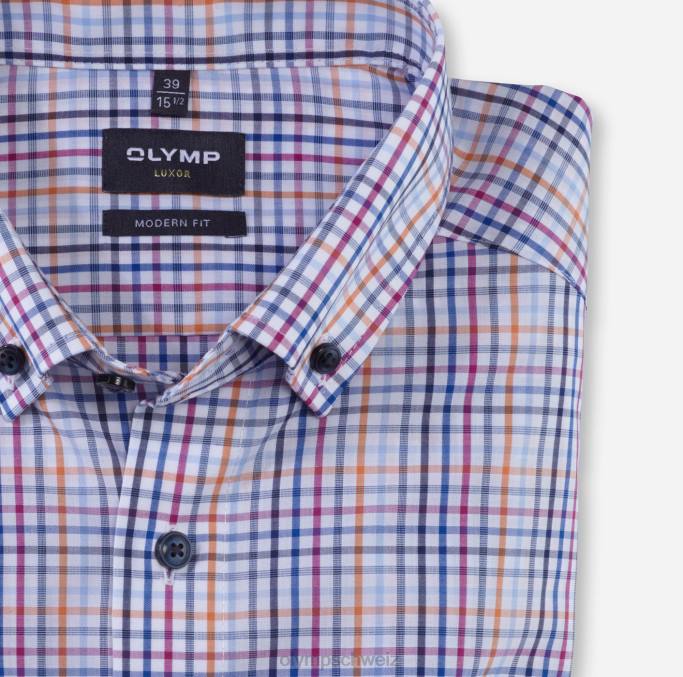 OLYMP Luxor Modern Fit, Businesshemd, Button-Down, Orange LBD81213 Kleidung
