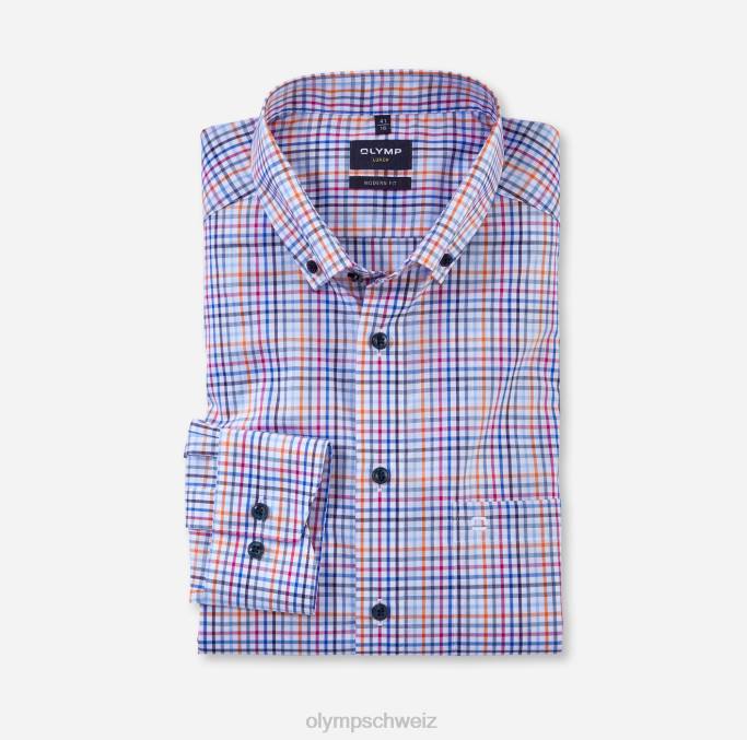 OLYMP Luxor Modern Fit, Businesshemd, Button-Down, Orange LBD81231 Kleidung