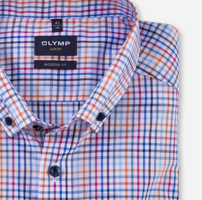 OLYMP Luxor Modern Fit, Businesshemd, Button-Down, Orange LBD81231 Kleidung