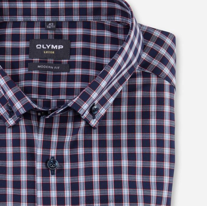 OLYMP Luxor Modern Fit, Businesshemd, Button-Down, rot LBD81137 Kleidung