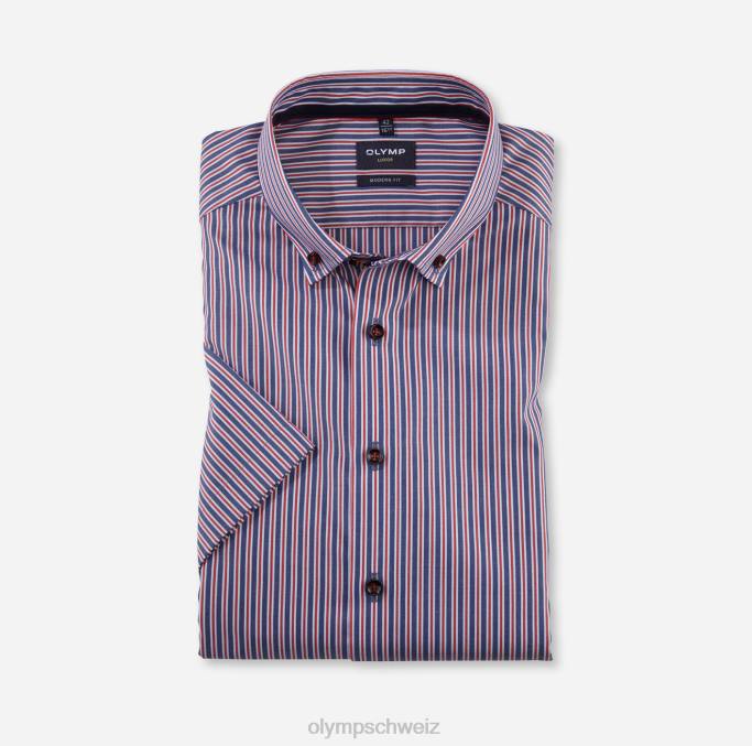 OLYMP Luxor Modern Fit, Businesshemd, Button-Down, rot LBD81183 Kleidung