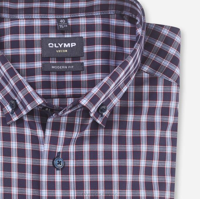 OLYMP Luxor Modern Fit, Businesshemd, Button-Down, rot LBD81254 Kleidung