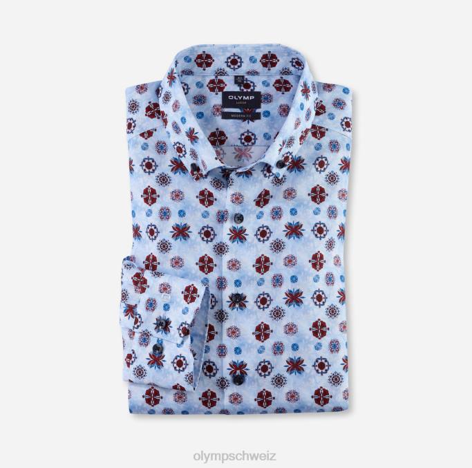 OLYMP Luxor Modern Fit, Businesshemd, Button-Down, rot LBD8924 Kleidung