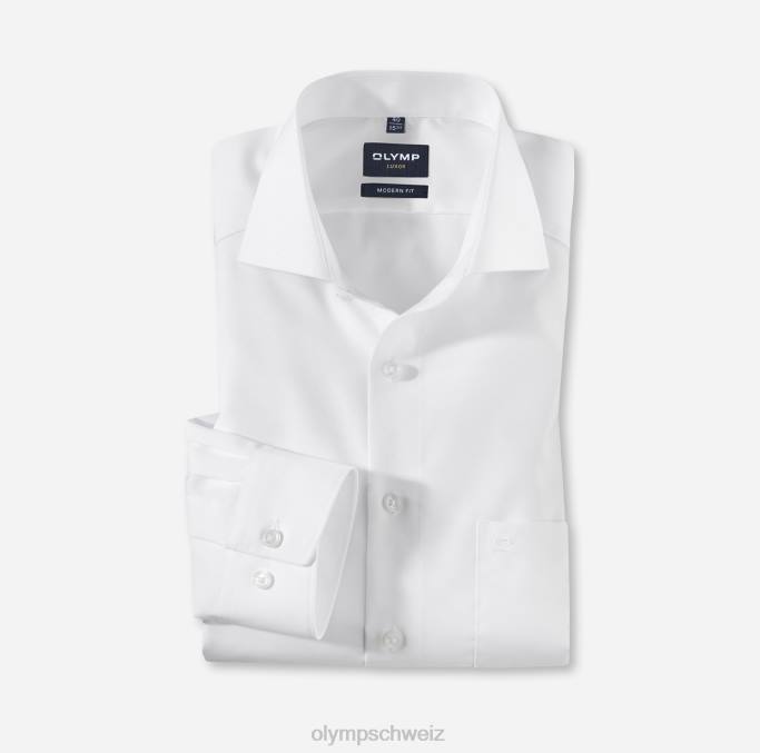 OLYMP Luxor Modern Fit, Businesshemd, Cutaway Classic, Weiß LBD81386 Kleidung