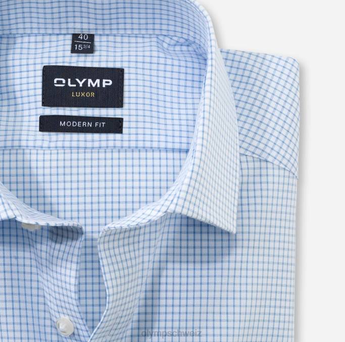 OLYMP Luxor Modern Fit, Businesshemd, Global Kent, Blau LBD81023 Kleidung