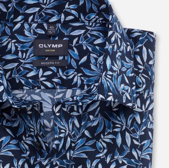 OLYMP Luxor Modern Fit, Businesshemd, Global Kent, Blau LBD81041 Kleidung
