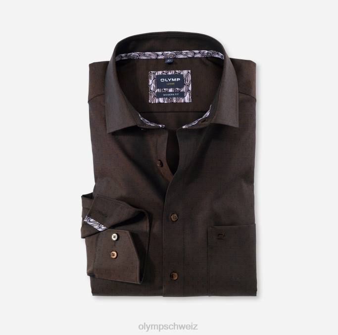 OLYMP Luxor Modern Fit, Businesshemd, Global Kent, Braun LBD81362 Kleidung