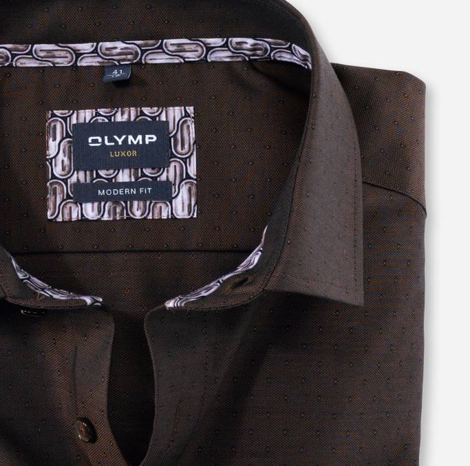 OLYMP Luxor Modern Fit, Businesshemd, Global Kent, Braun LBD81362 Kleidung