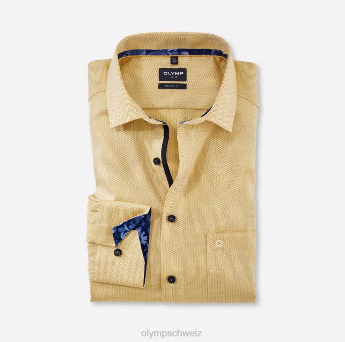 OLYMP Luxor Modern Fit, Businesshemd, Global Kent, Gelb LBD81209 Kleidung