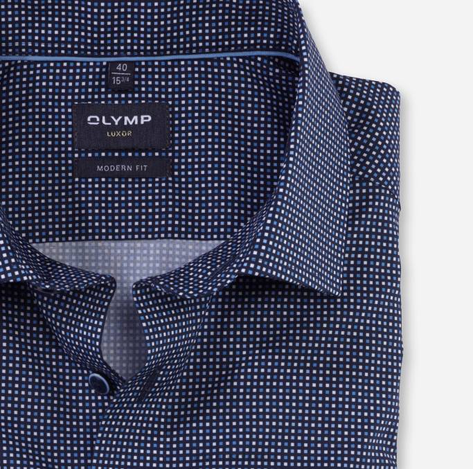 OLYMP Luxor Modern Fit, Businesshemd, Global Kent, Marine LBD81112 Kleidung