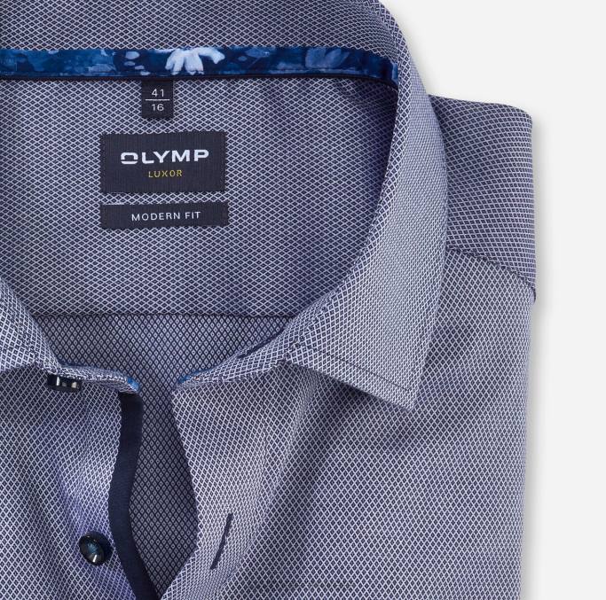 OLYMP Luxor Modern Fit, Businesshemd, Global Kent, Marine LBD81225 Kleidung
