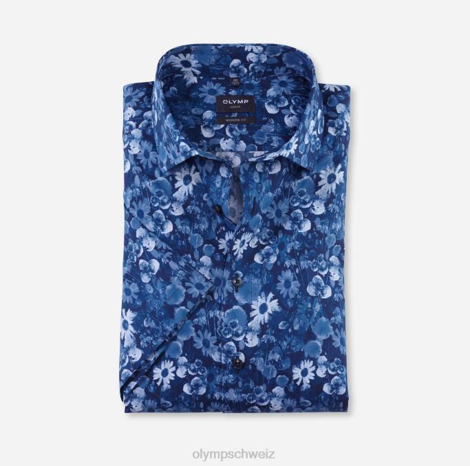 OLYMP Luxor Modern Fit, Businesshemd, Global Kent, Marine LBD8977 Kleidung