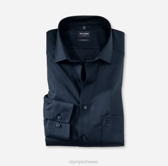 OLYMP Luxor Modern Fit, Businesshemd, Global Kent, Mitternachtsblau LBD81033 Kleidung