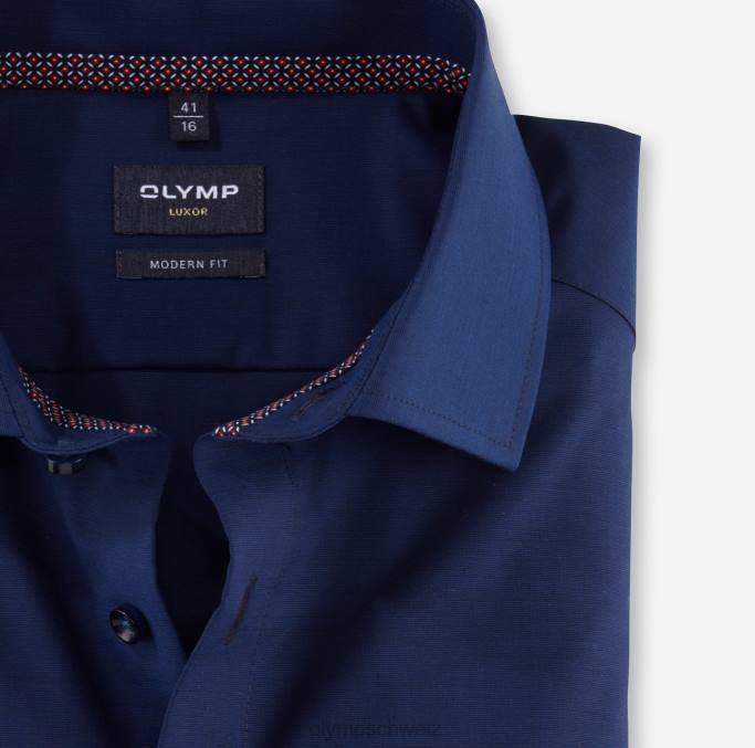 OLYMP Luxor Modern Fit, Businesshemd, Global Kent, Mitternachtsblau LBD81226 Kleidung