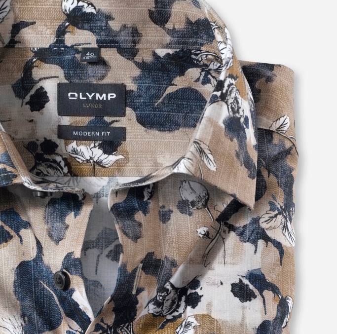 OLYMP Luxor Modern Fit, Businesshemd, Global Kent, Natur LBD81195 Kleidung