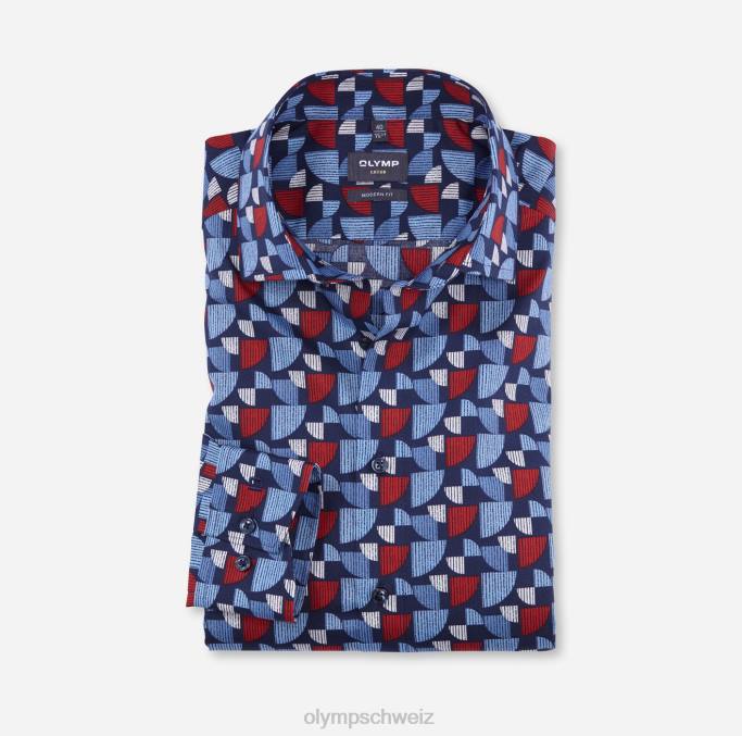 OLYMP Luxor Modern Fit, Businesshemd, Global Kent, Rot LBD81014 Kleidung
