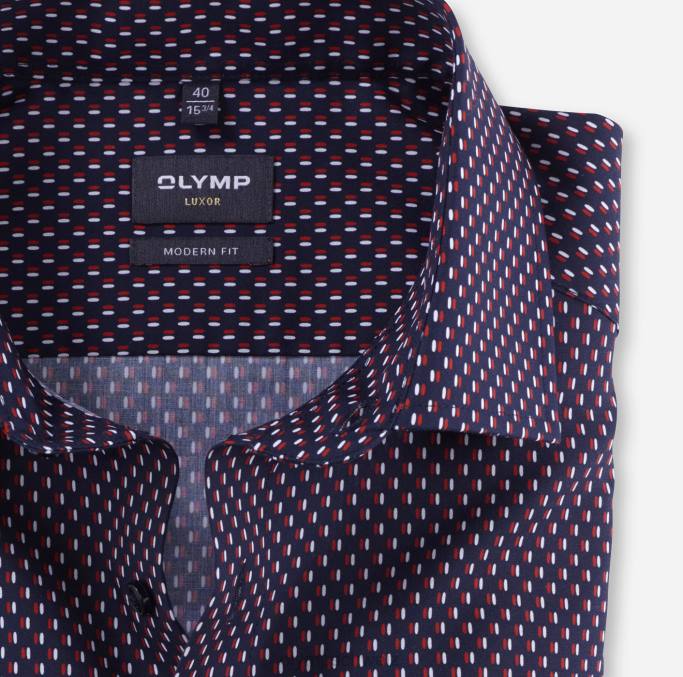 OLYMP Luxor Modern Fit, Businesshemd, Global Kent, Rot LBD81021 Kleidung
